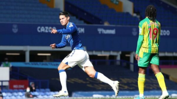 Golazo de zurda: James Rodríguez anotó en la victoria del Everton