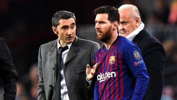 Ernesto Valverde y Lionel Messi