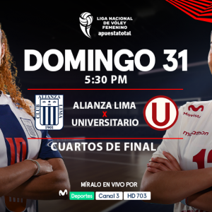 Conoce todos los detalles para seguir la transmisión del enfrentamiento entre Alianza Lima y Universitario de Deportes por los cuartos de final de la LNSV.