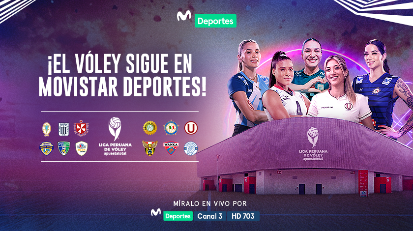 Todos los encuentros de la Liga Peruana de Vóley Apuesta Total 2024-25 serán transmitidos EN VIVO por Movistar Deportes.